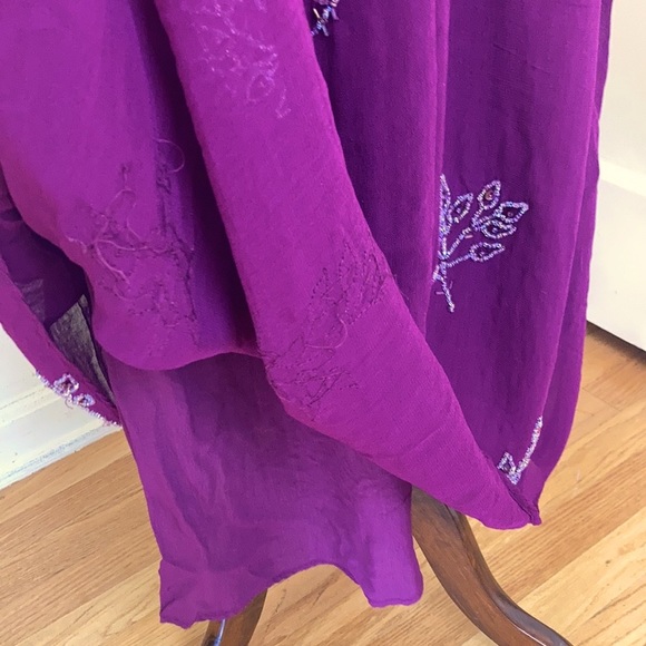 Vintage 80s Beaded Leaf Dress XXL - Picture 12 of 15